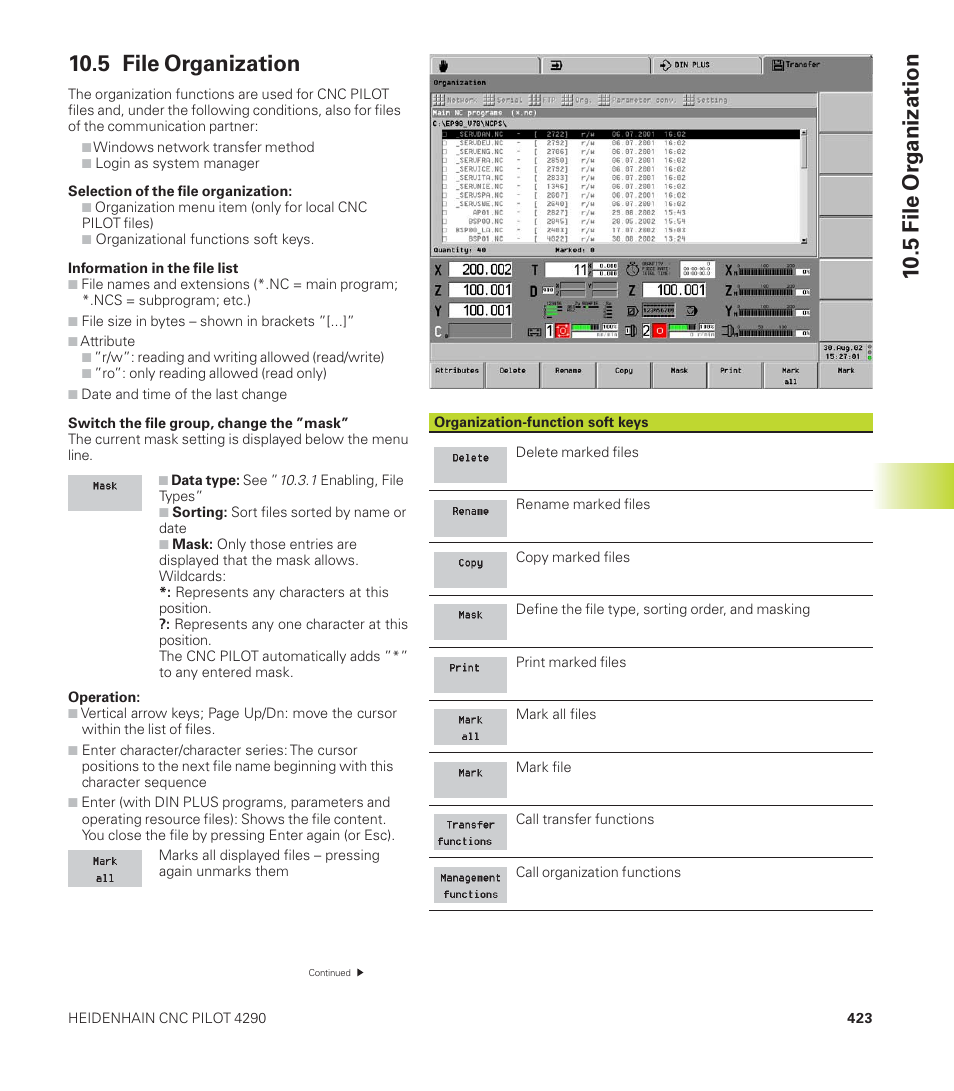 5 file or g anization, 5 file organization | HEIDENHAIN CNC Pilot 4290 User Manual | Page 435 / 481
