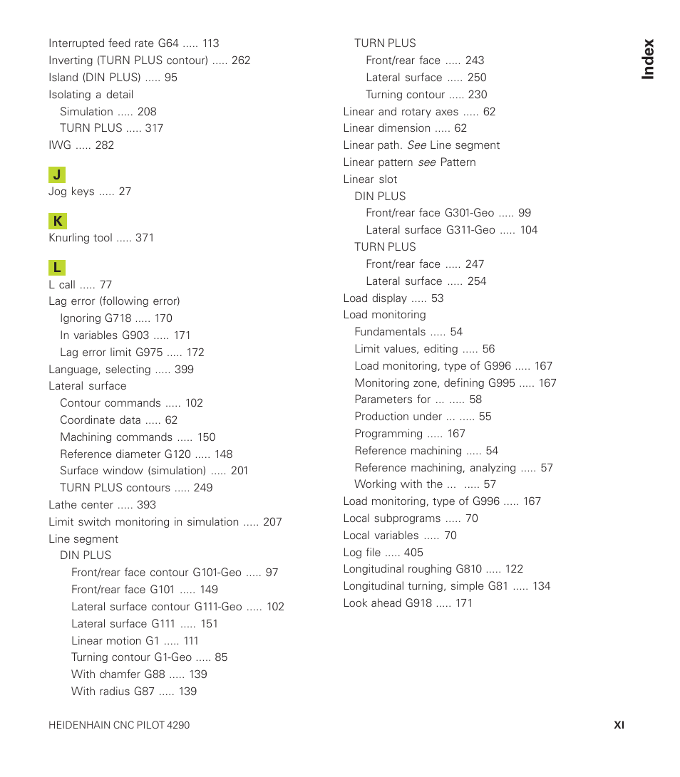 Index | HEIDENHAIN CNC Pilot 4290 User Manual | Page 461 / 481