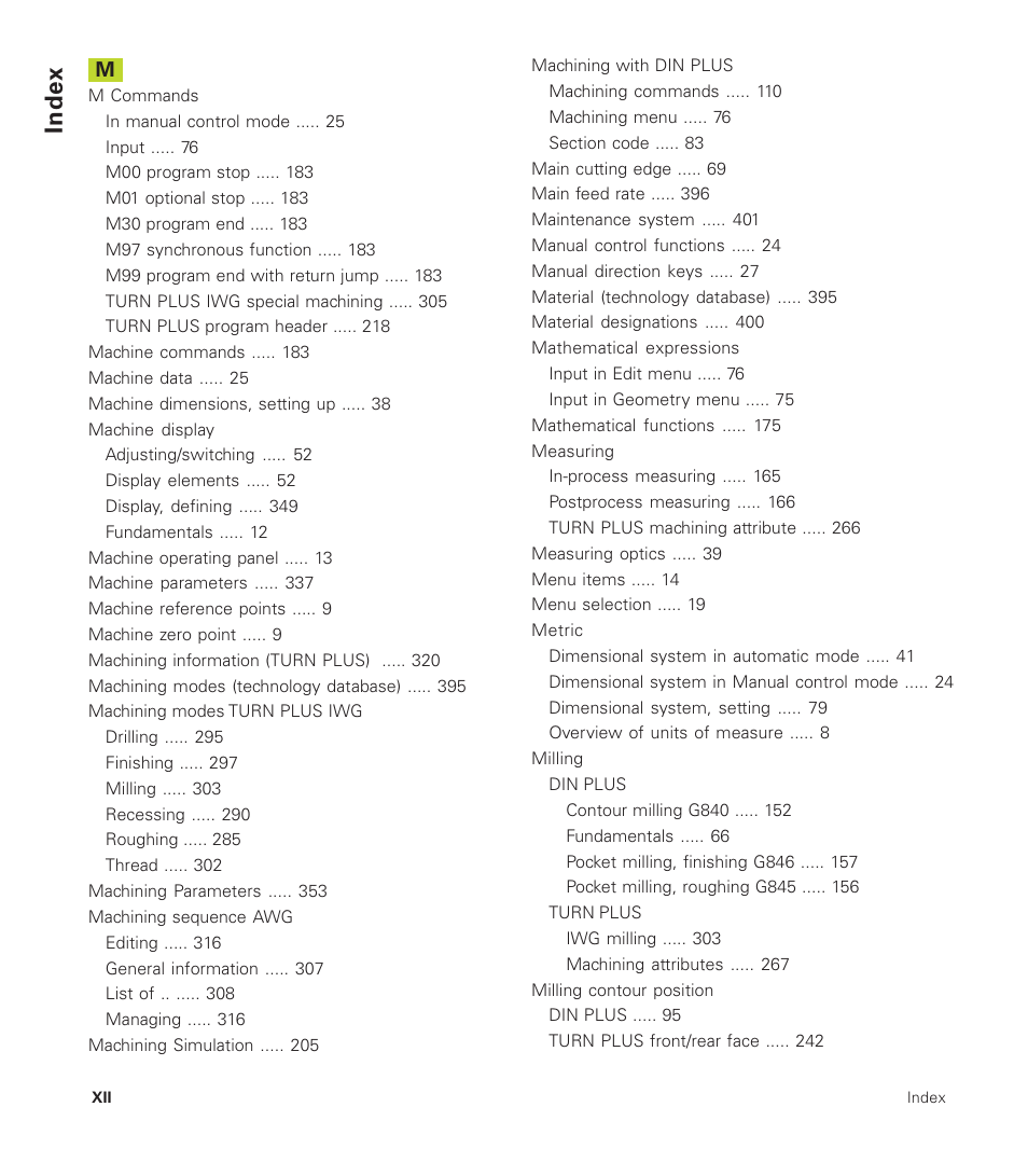 Index | HEIDENHAIN CNC Pilot 4290 User Manual | Page 462 / 481