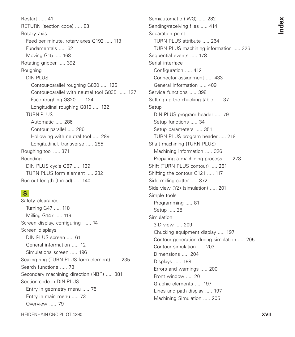 Index | HEIDENHAIN CNC Pilot 4290 User Manual | Page 467 / 481