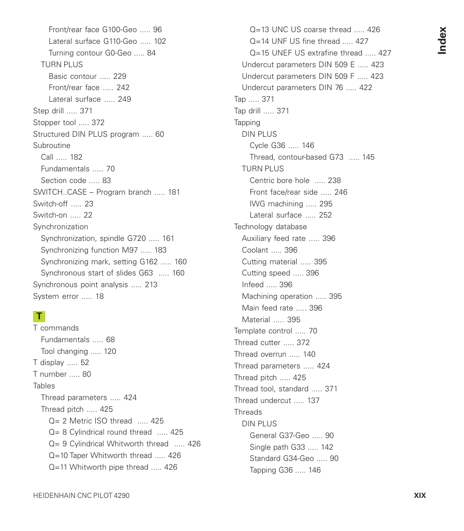 Index | HEIDENHAIN CNC Pilot 4290 User Manual | Page 469 / 481