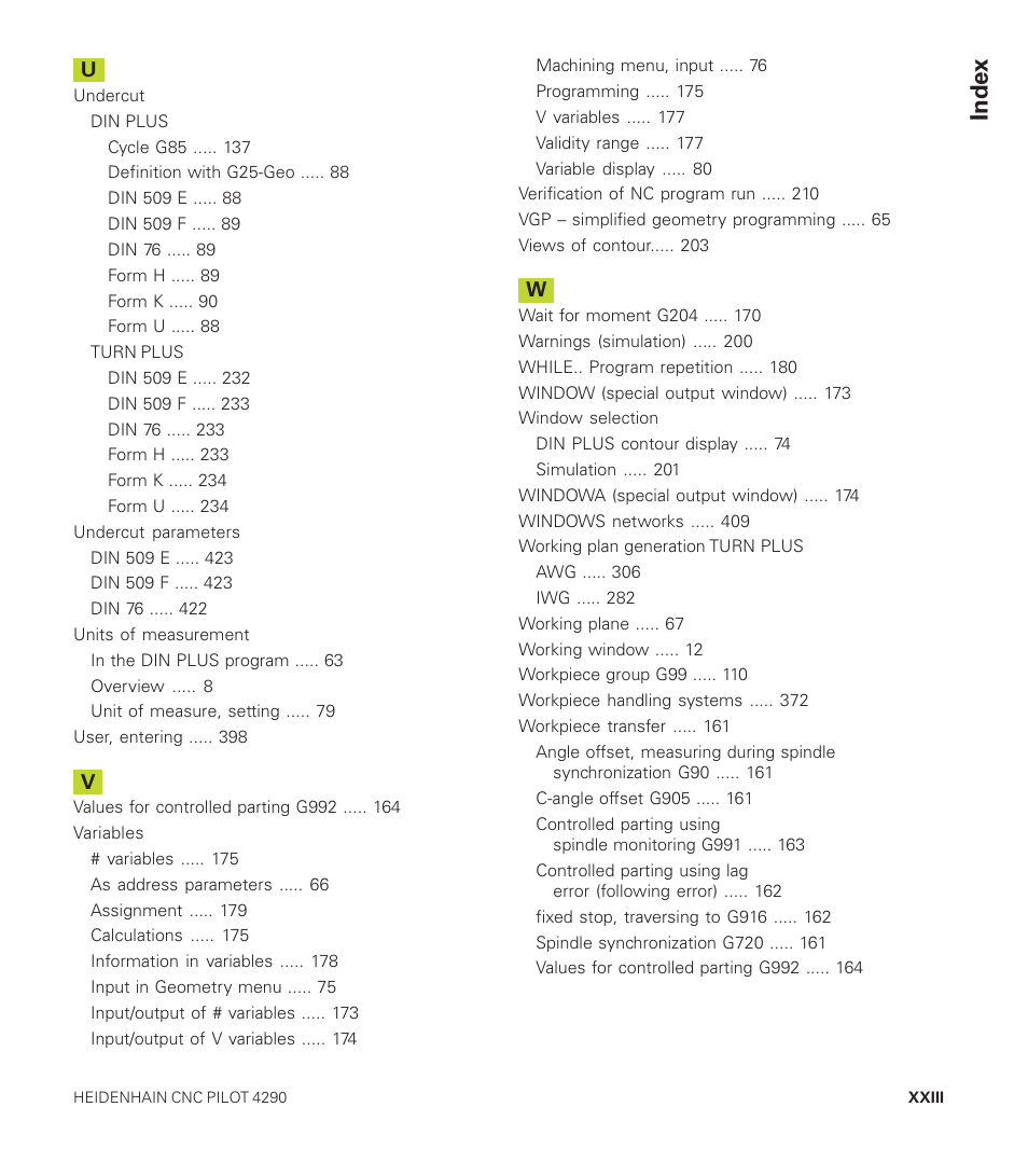 Index | HEIDENHAIN CNC Pilot 4290 User Manual | Page 473 / 481