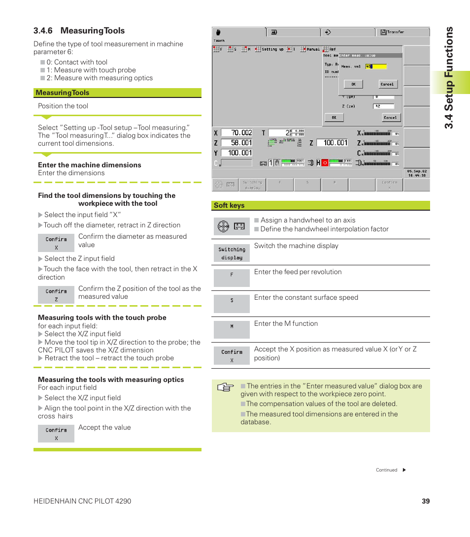 4 setup functions | HEIDENHAIN CNC Pilot 4290 User Manual | Page 51 / 481