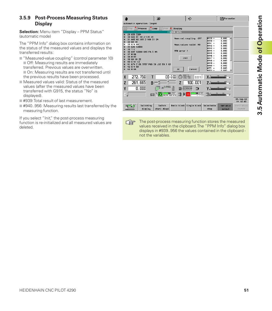 5 a u tomatic mode of oper ation | HEIDENHAIN CNC Pilot 4290 User Manual | Page 63 / 481