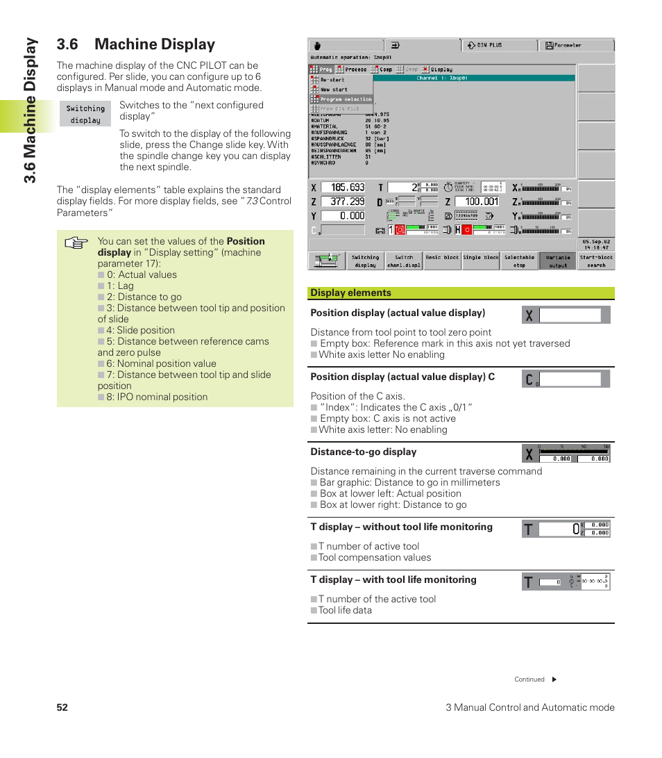6 machine display | HEIDENHAIN CNC Pilot 4290 User Manual | Page 64 / 481