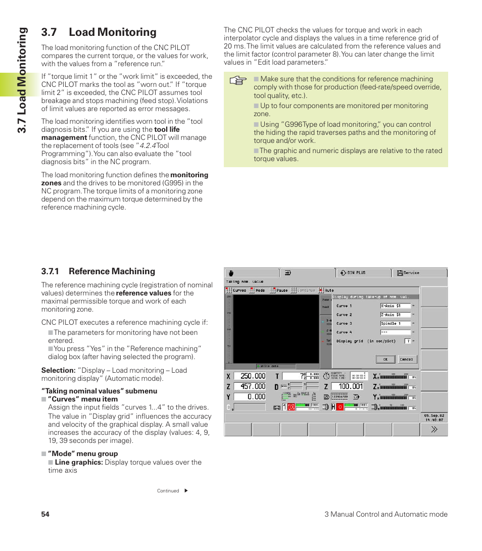 7 load monit or ing, 7 load monitoring | HEIDENHAIN CNC Pilot 4290 User Manual | Page 66 / 481