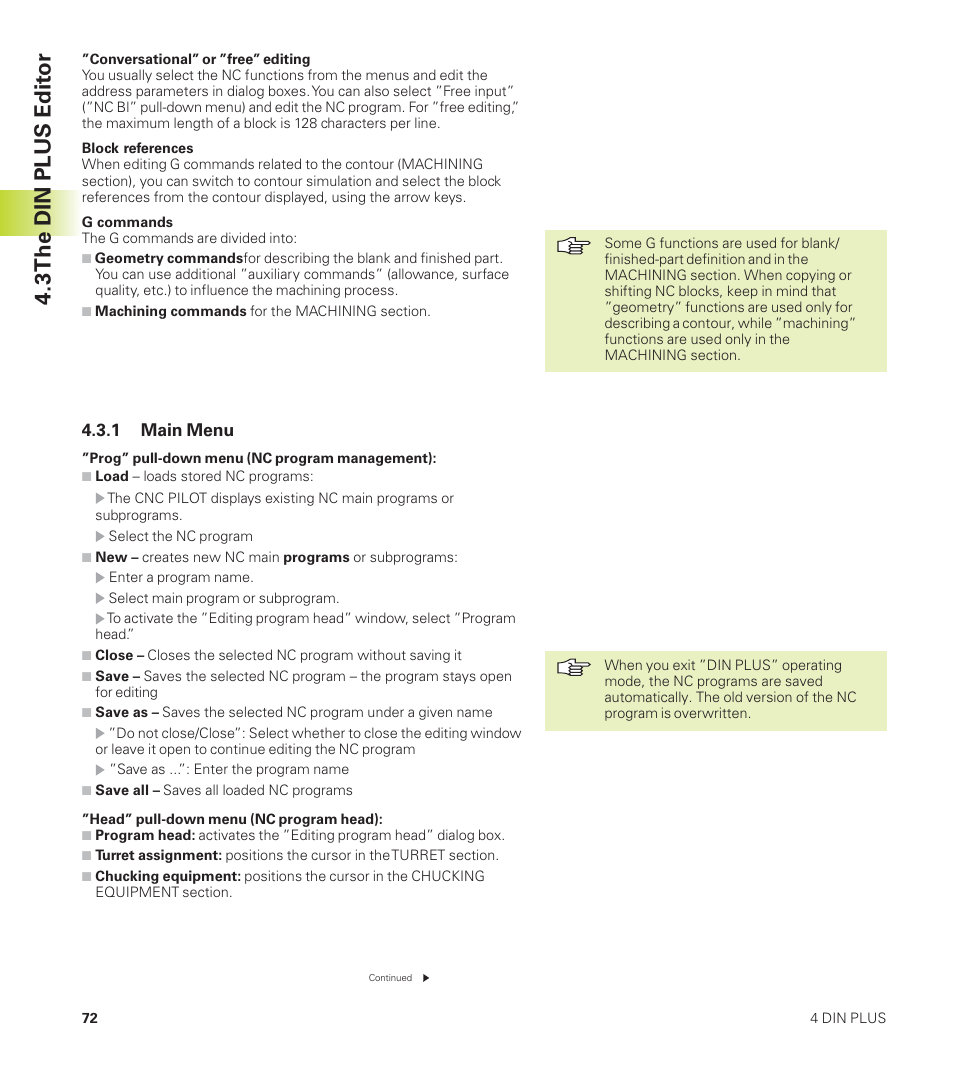 3 the din plus edit or | HEIDENHAIN CNC Pilot 4290 User Manual | Page 84 / 481