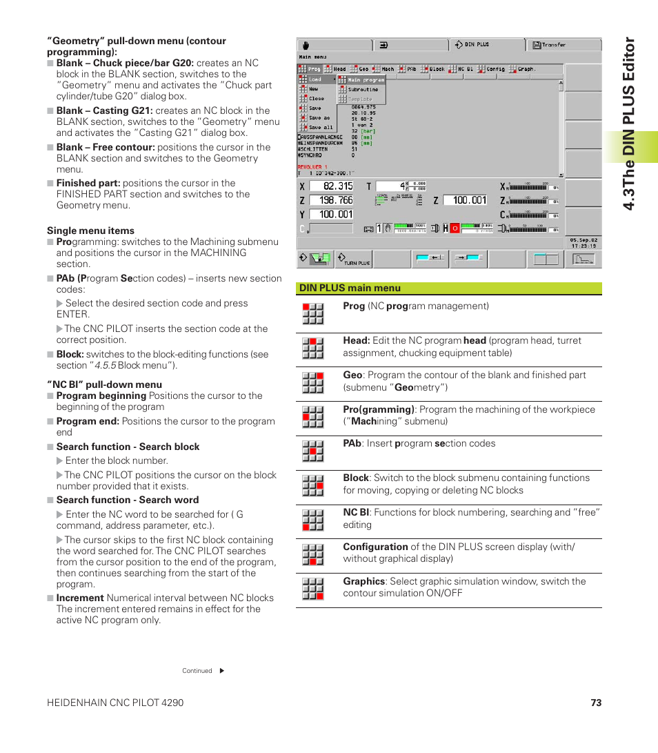 3 the din plus edit or | HEIDENHAIN CNC Pilot 4290 User Manual | Page 85 / 481