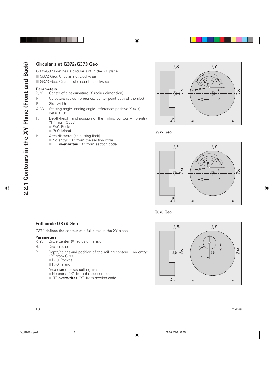 1 contours in the xy plane (front and back) | HEIDENHAIN CNC Pilot 4290 Description of the Y axis User Manual | Page 10 / 65