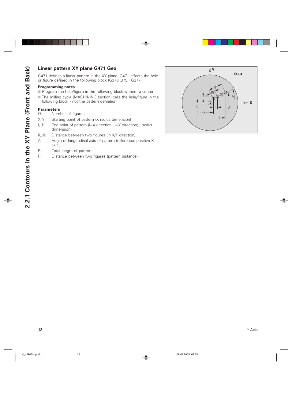 1 contours in the xy plane (front and back) | HEIDENHAIN CNC Pilot 4290 Description of the Y axis User Manual | Page 12 / 65