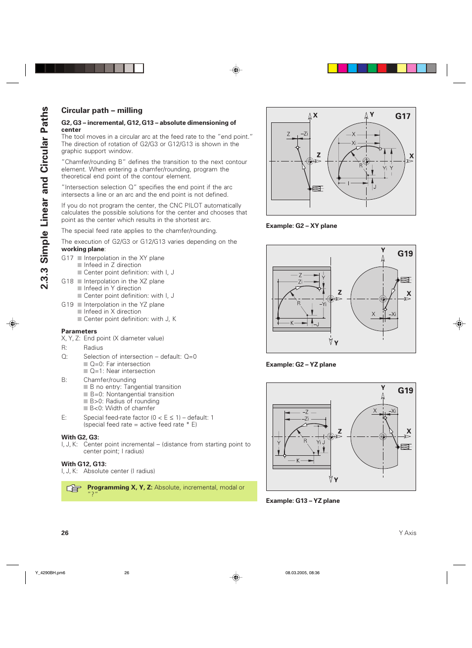 3 simple linear and circular paths | HEIDENHAIN CNC Pilot 4290 Description of the Y axis User Manual | Page 26 / 65