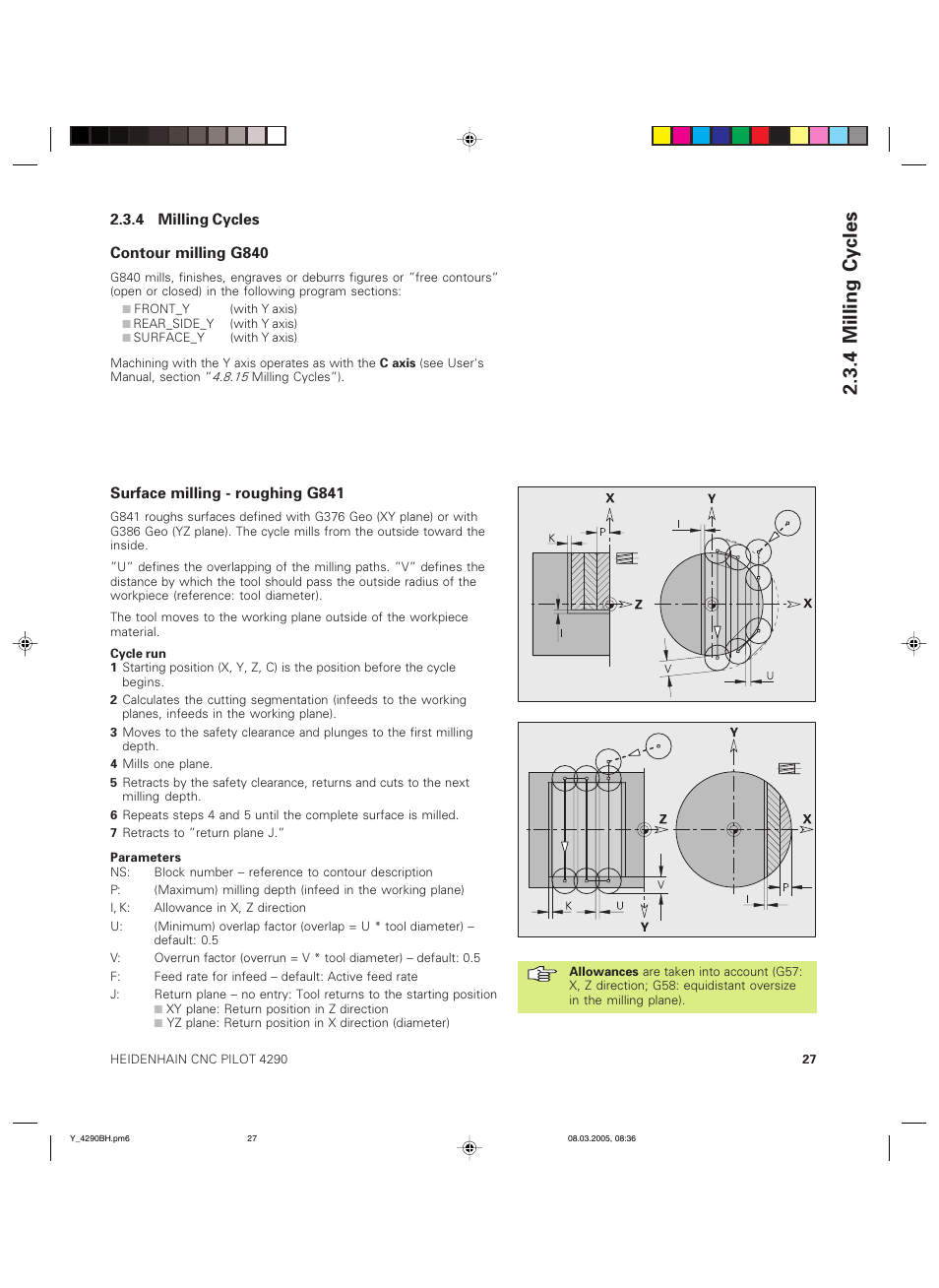 4 milling cycles | HEIDENHAIN CNC Pilot 4290 Description of the Y axis User Manual | Page 27 / 65