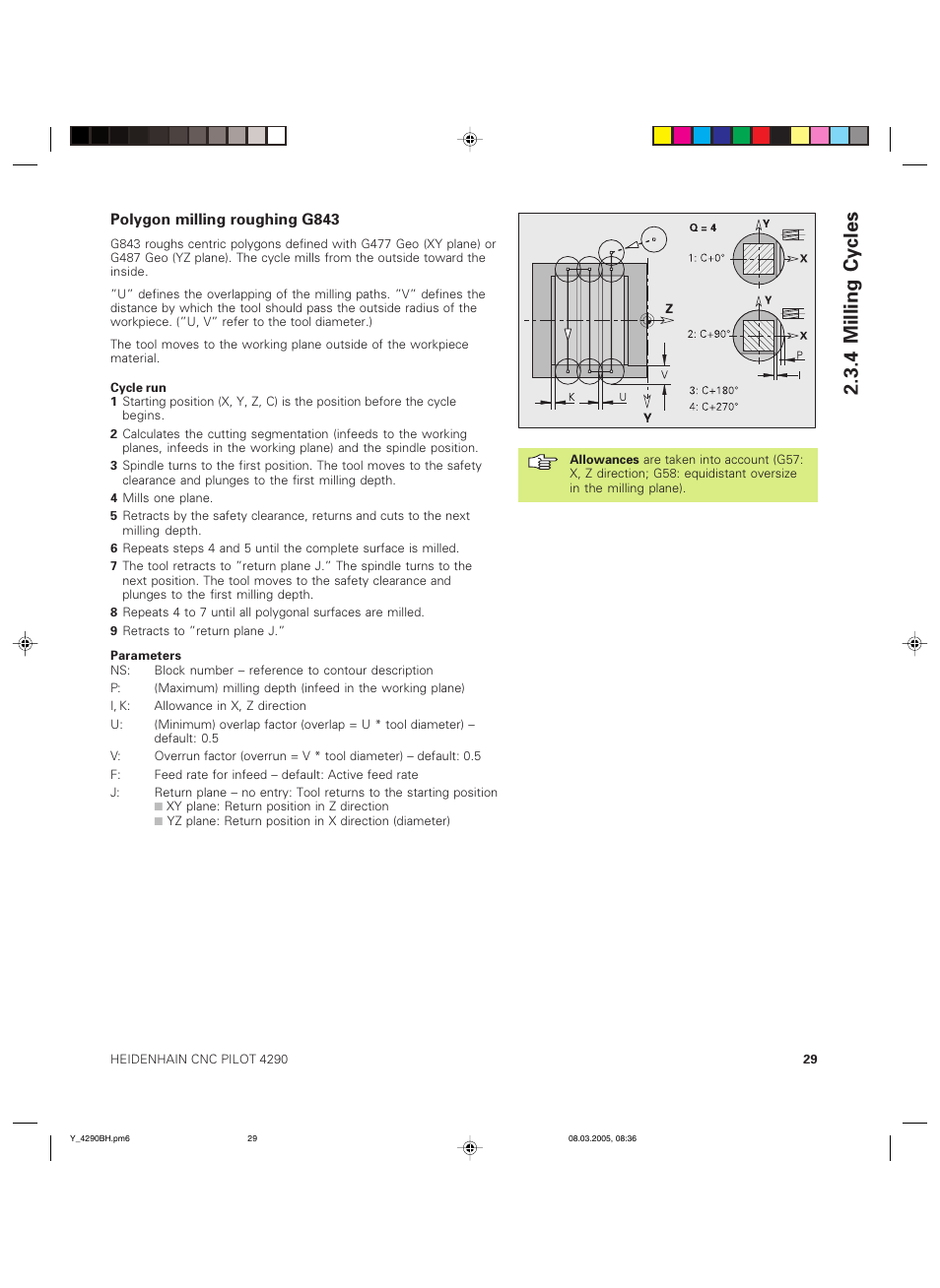 4 milling cycles | HEIDENHAIN CNC Pilot 4290 Description of the Y axis User Manual | Page 29 / 65