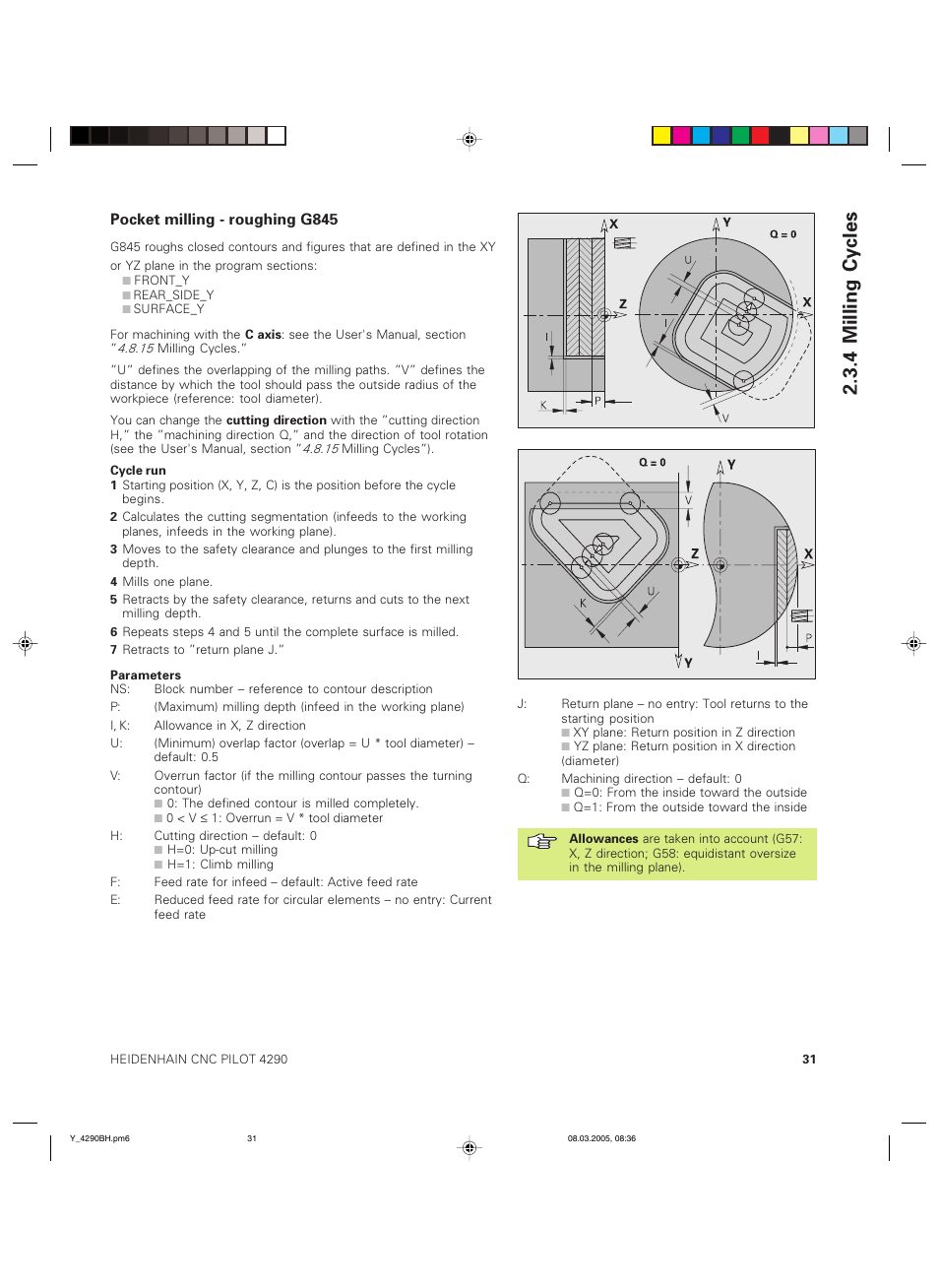 4 milling cycles | HEIDENHAIN CNC Pilot 4290 Description of the Y axis User Manual | Page 31 / 65