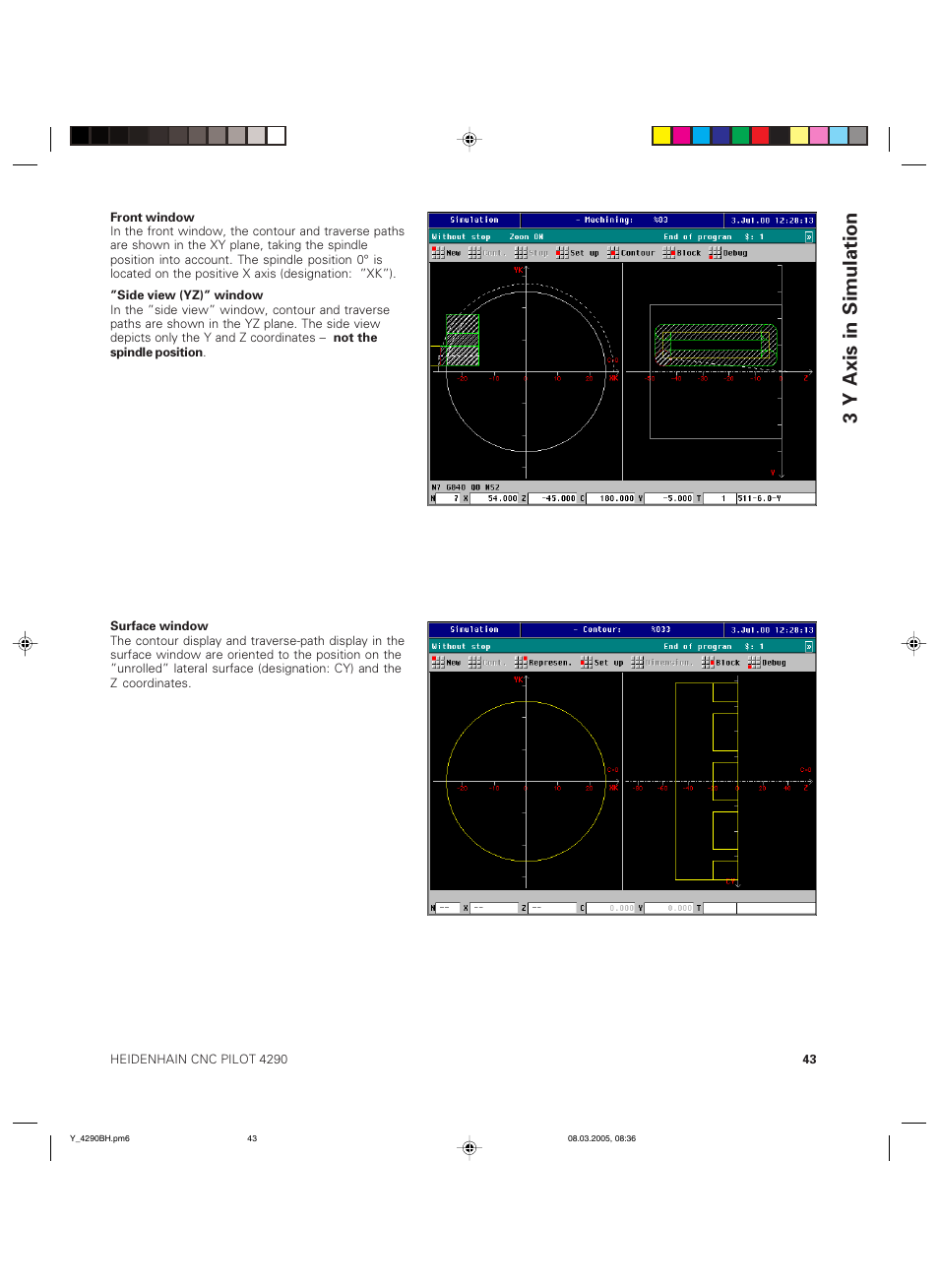 3y axis in simulation | HEIDENHAIN CNC Pilot 4290 Description of the Y axis User Manual | Page 43 / 65