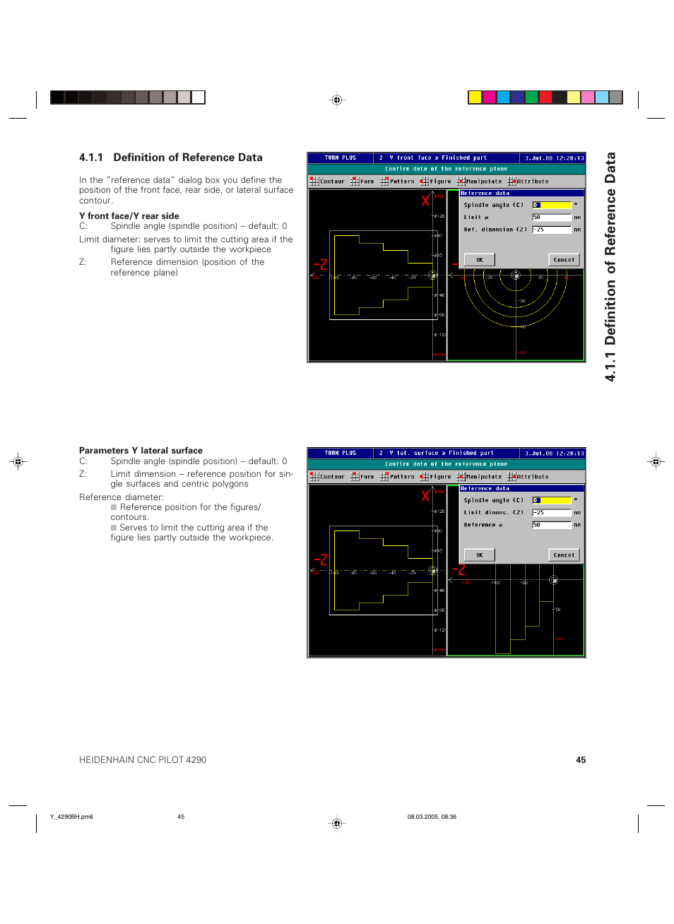 1 definition of reference data | HEIDENHAIN CNC Pilot 4290 Description of the Y axis User Manual | Page 45 / 65