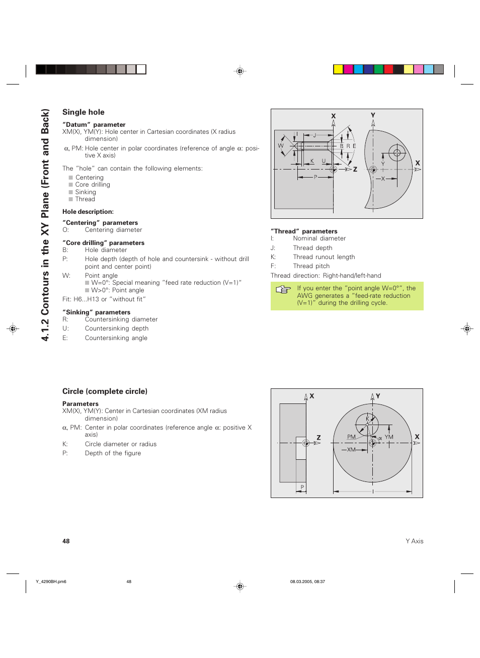 2 contours in the xy plane (front and back) | HEIDENHAIN CNC Pilot 4290 Description of the Y axis User Manual | Page 48 / 65