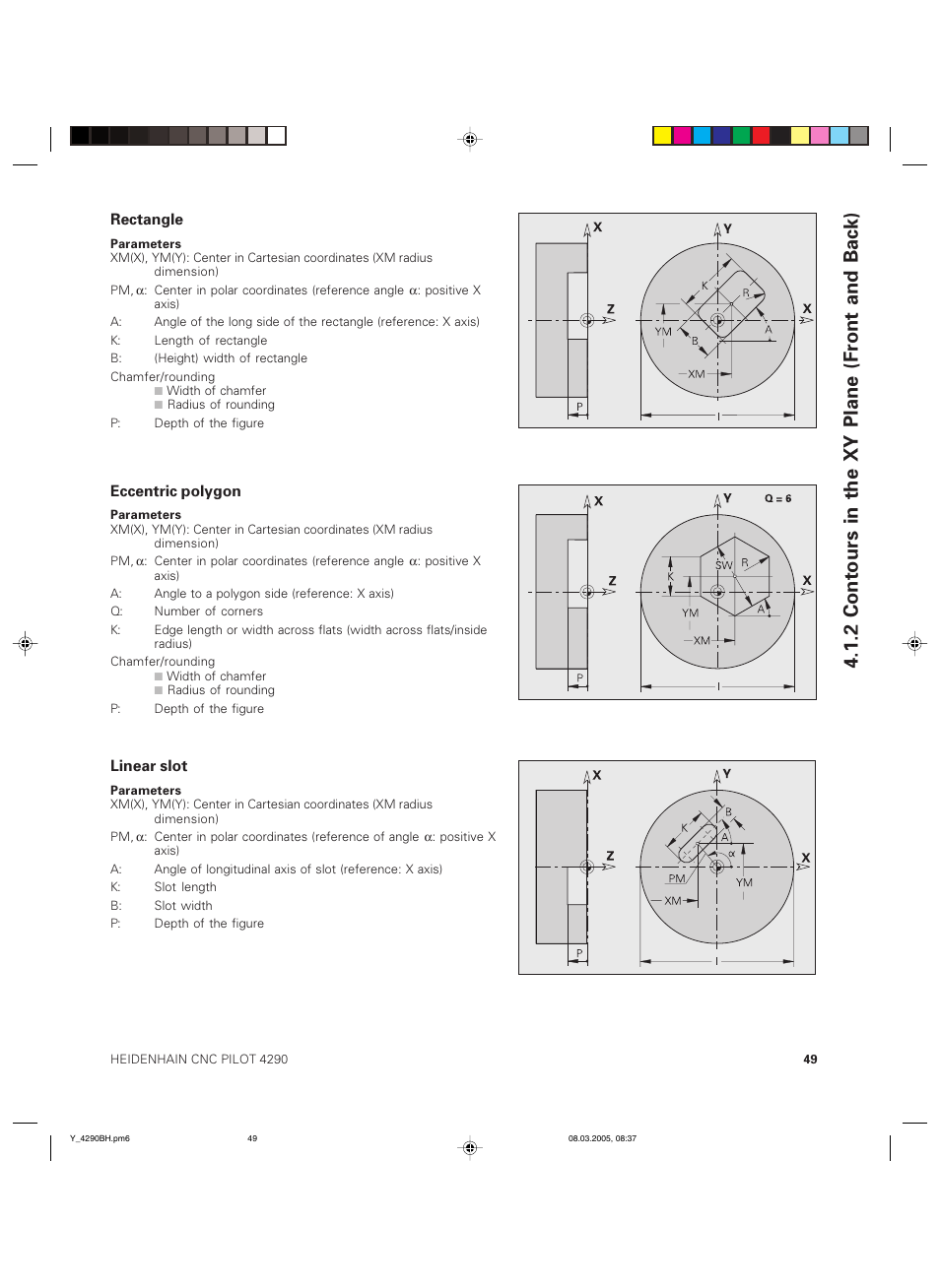 2 contours in the xy plane (front and back) | HEIDENHAIN CNC Pilot 4290 Description of the Y axis User Manual | Page 49 / 65