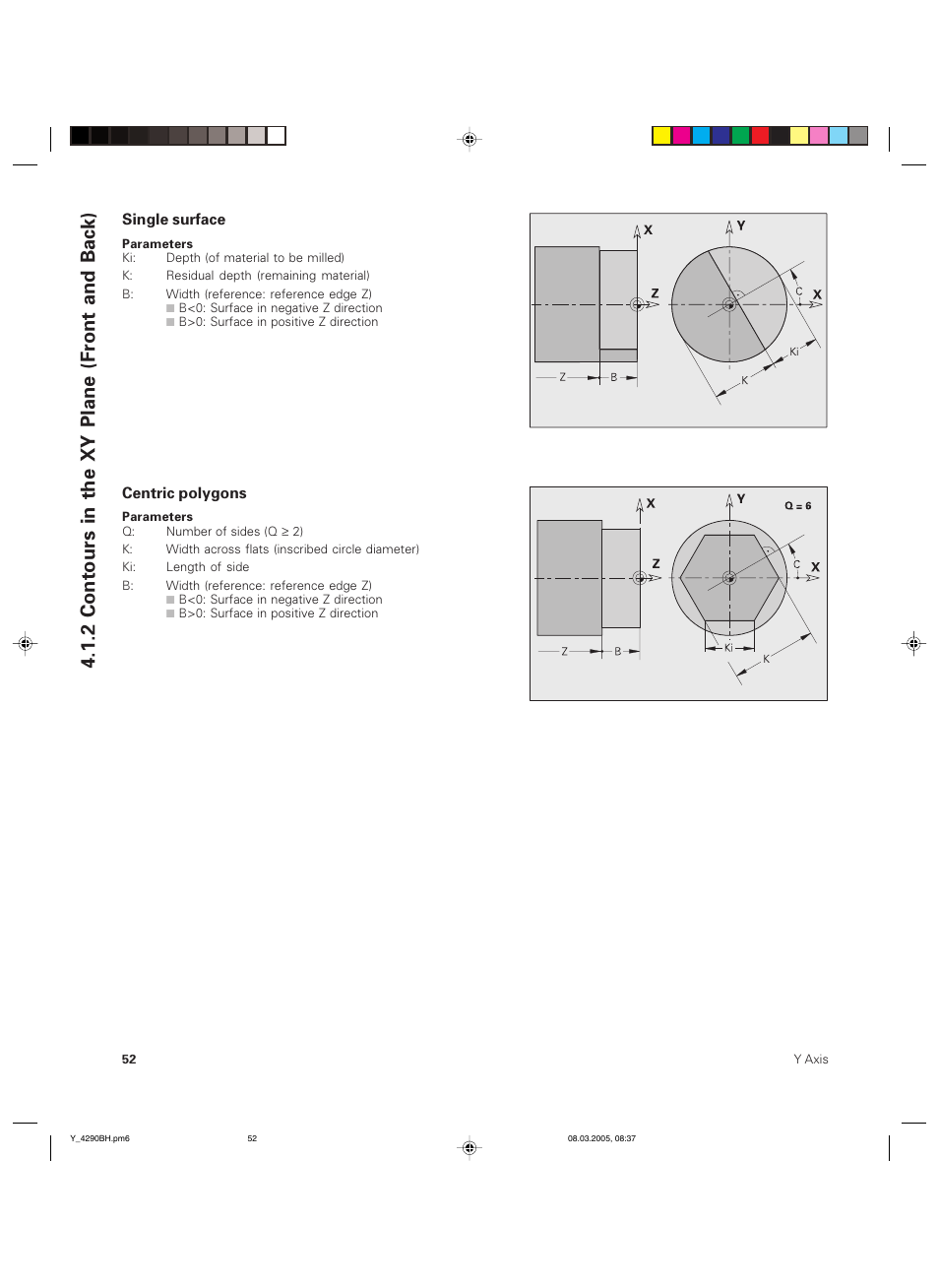 2 contours in the xy plane (front and back) | HEIDENHAIN CNC Pilot 4290 Description of the Y axis User Manual | Page 52 / 65