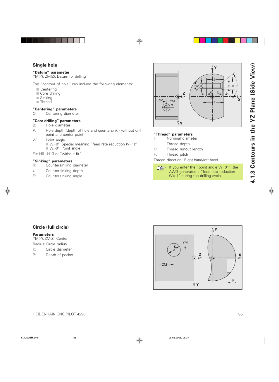 3 contours in the yz plane (side view) | HEIDENHAIN CNC Pilot 4290 Description of the Y axis User Manual | Page 55 / 65
