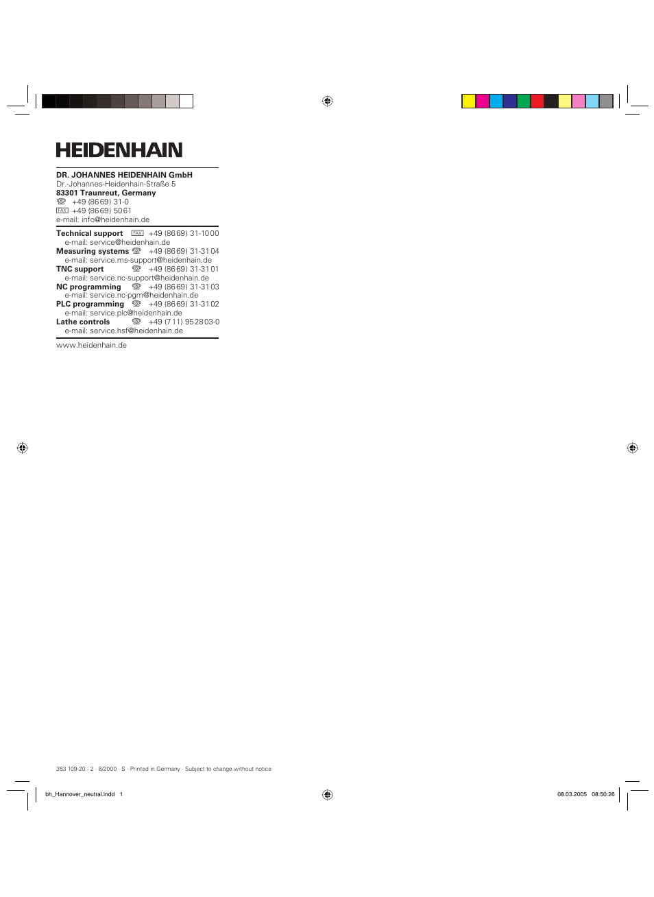 HEIDENHAIN CNC Pilot 4290 Description of the Y axis User Manual | Page 65 / 65