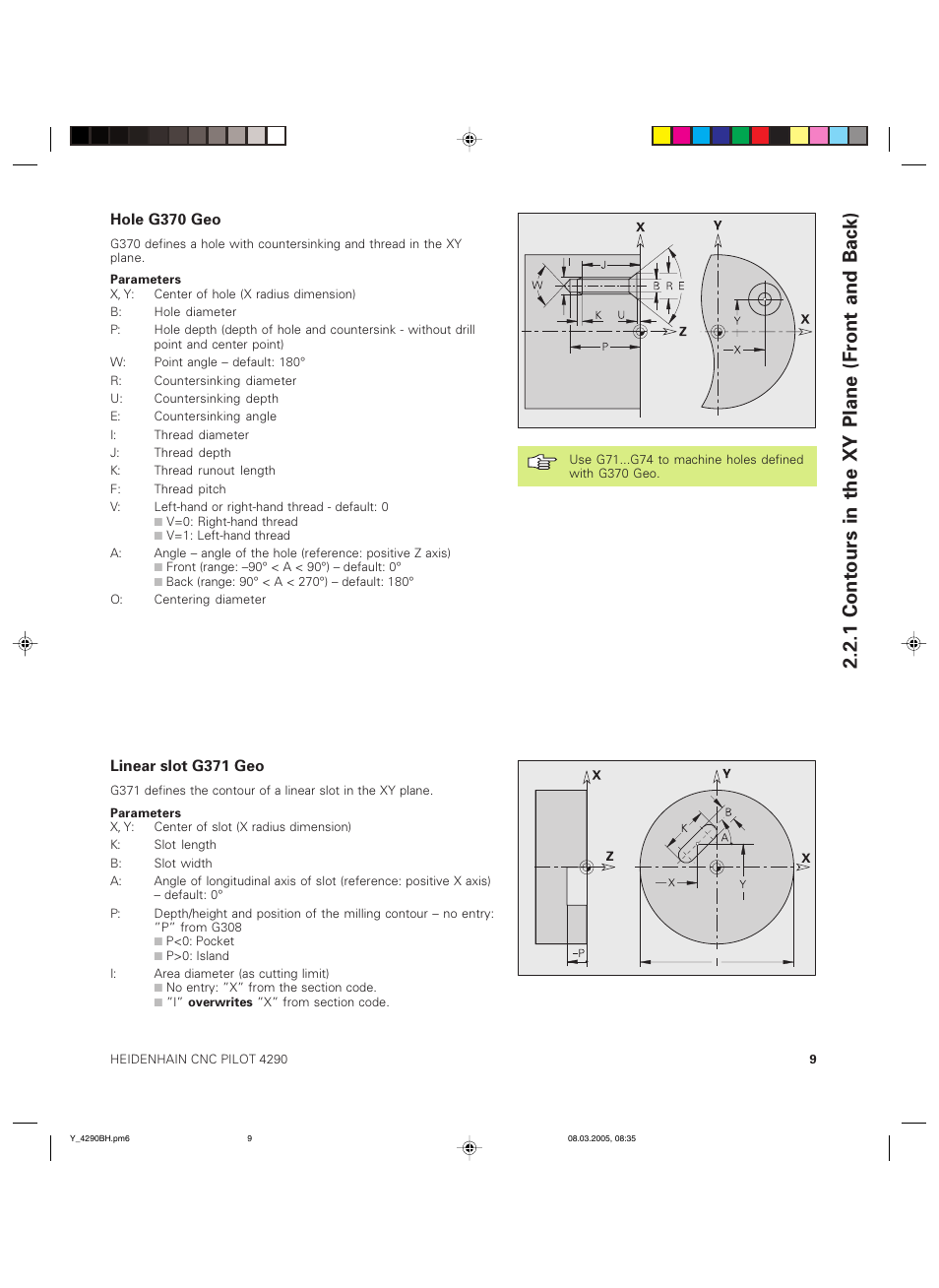 1 contours in the xy plane (front and back) | HEIDENHAIN CNC Pilot 4290 Description of the Y axis User Manual | Page 9 / 65