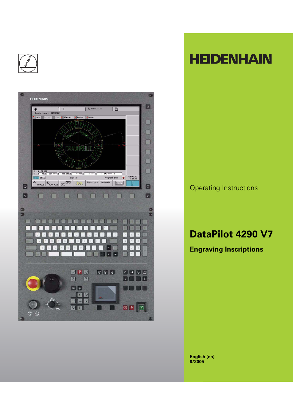 HEIDENHAIN CNC Pilot 4290 Instructions for engraving cycles User Manual | 12 pages