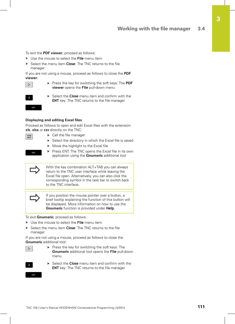 Working with the file manager 3.4 | HEIDENHAIN TNC 128 (77184x-02) User Manual | Page 111 / 513