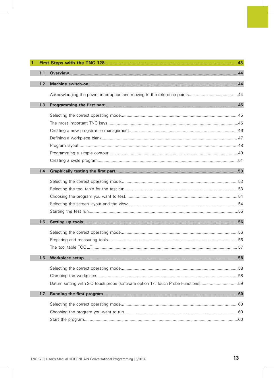 HEIDENHAIN TNC 128 (77184x-02) User Manual | Page 13 / 513