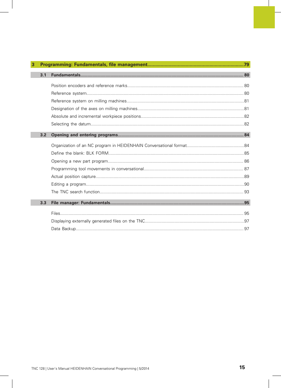 HEIDENHAIN TNC 128 (77184x-02) User Manual | Page 15 / 513