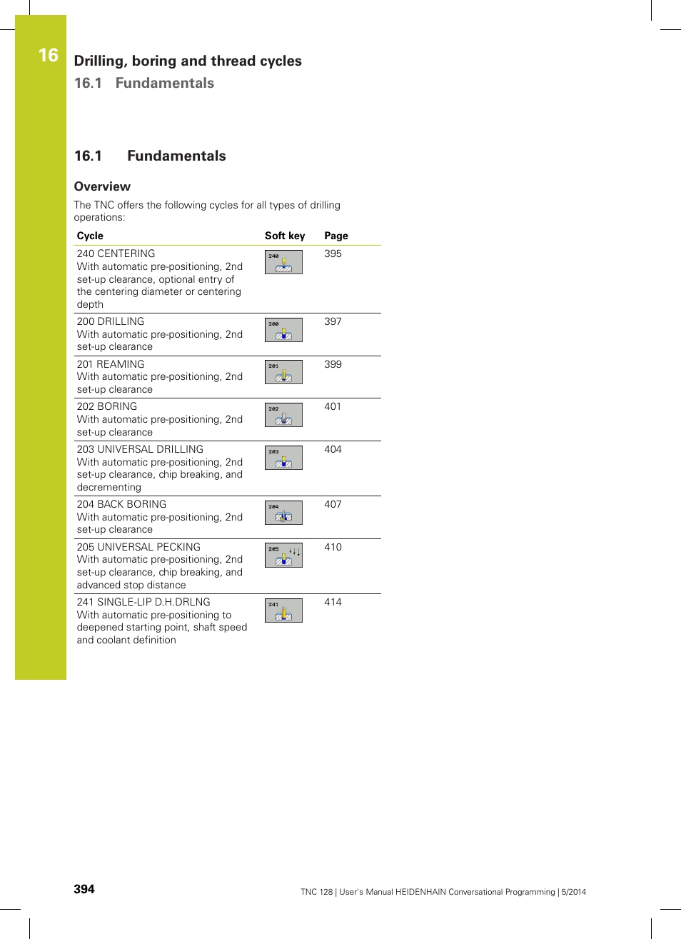 1 fundamentals, Overview, Fundamentals | HEIDENHAIN TNC 128 (77184x-02) User Manual | Page 394 / 513