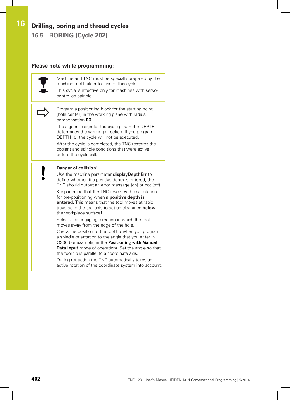 Please note while programming | HEIDENHAIN TNC 128 (77184x-02) User Manual | Page 402 / 513