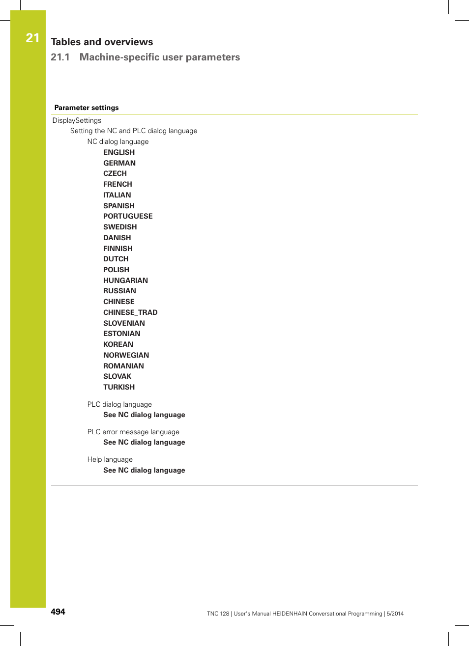 HEIDENHAIN TNC 128 (77184x-02) User Manual | Page 494 / 513