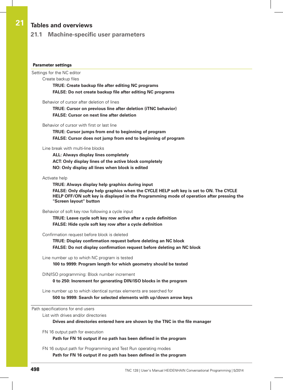 HEIDENHAIN TNC 128 (77184x-02) User Manual | Page 498 / 513