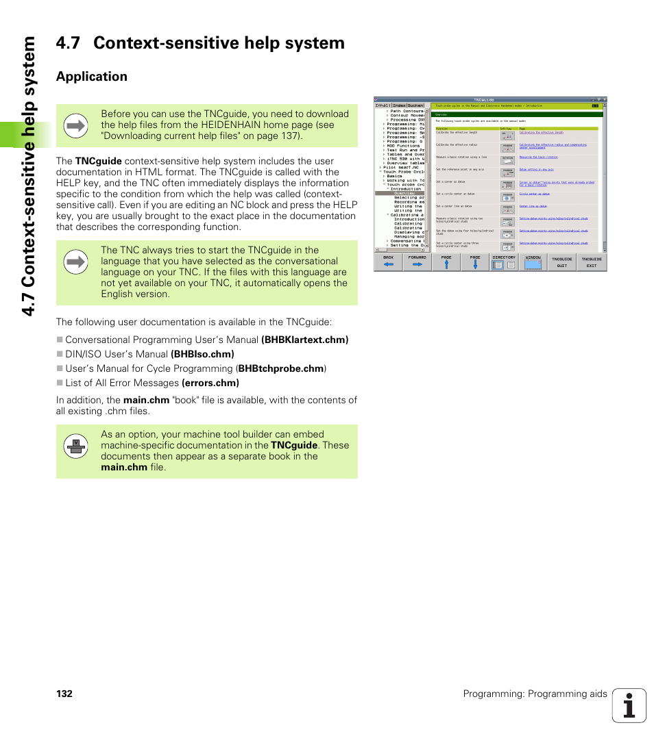 7 context-sensitive help system, Application | HEIDENHAIN TNC 128 (77184x-01) User Manual | Page 132 / 505