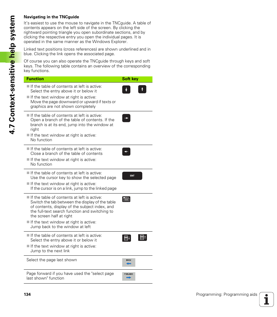 7 cont ext-sensitiv e help syst em | HEIDENHAIN TNC 128 (77184x-01) User Manual | Page 134 / 505