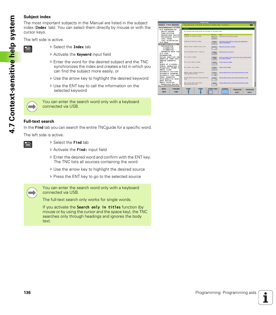 7 cont ext-sensitiv e help syst em | HEIDENHAIN TNC 128 (77184x-01) User Manual | Page 136 / 505
