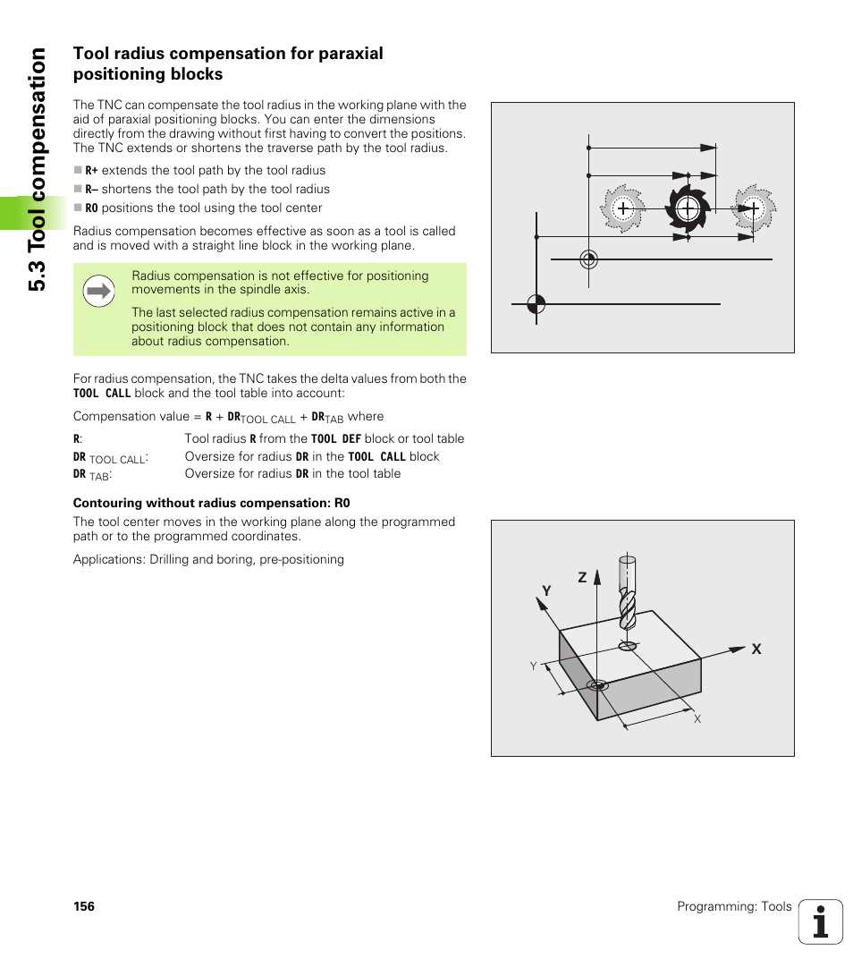 3 t ool compensation | HEIDENHAIN TNC 128 (77184x-01) User Manual | Page 156 / 505