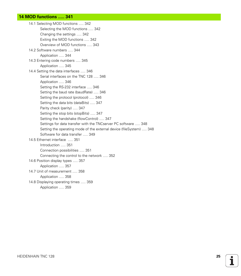 HEIDENHAIN TNC 128 (77184x-01) User Manual | Page 25 / 505