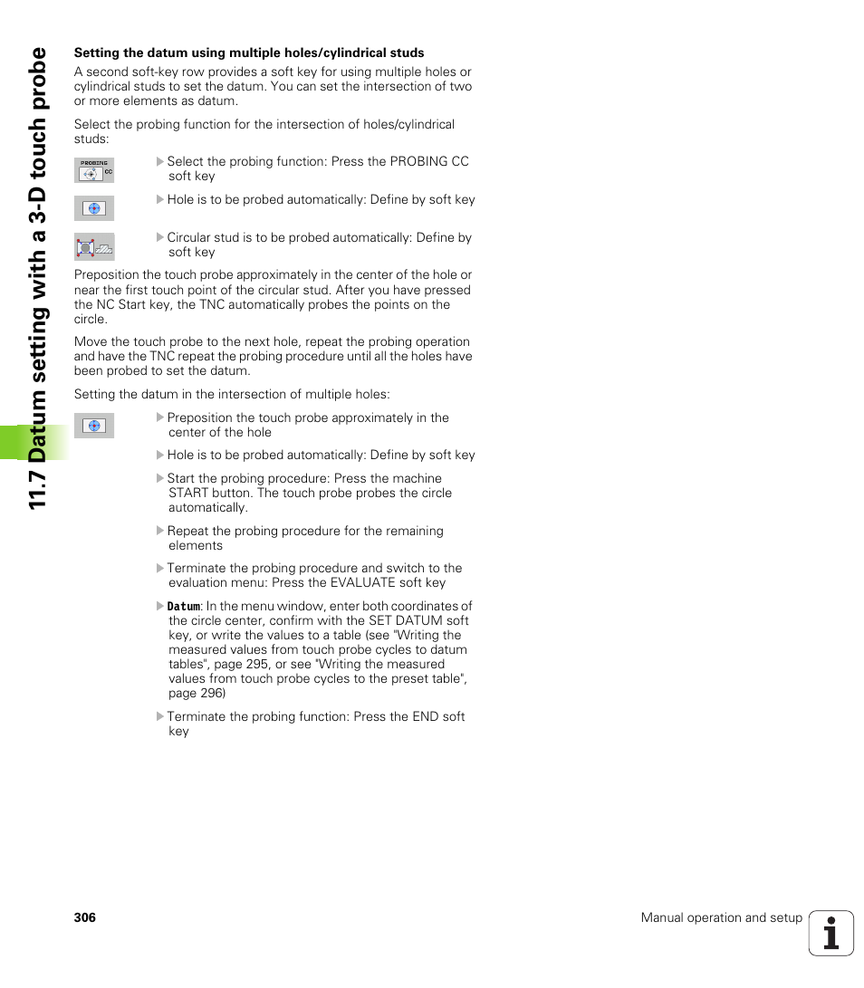 7 d a tu m set ting with a 3-d t o uc h pr obe | HEIDENHAIN TNC 128 (77184x-01) User Manual | Page 306 / 505