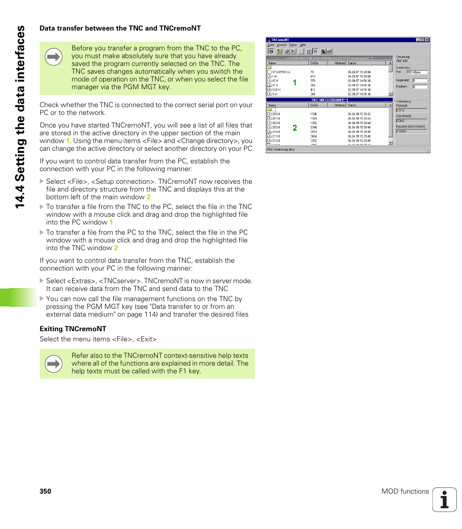 4 set ting the data int e rf aces | HEIDENHAIN TNC 128 (77184x-01) User Manual | Page 350 / 505