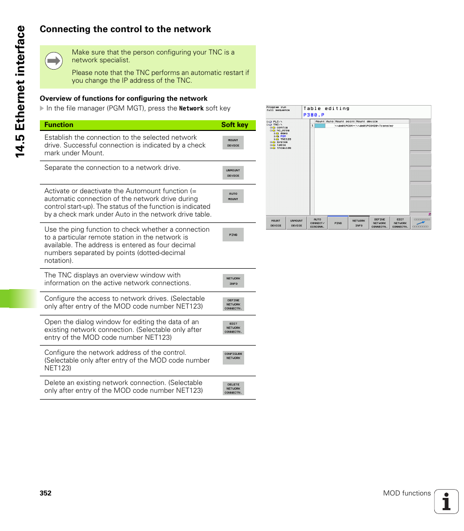 Connecting the control to the network, 5 ether n et int e rf ace | HEIDENHAIN TNC 128 (77184x-01) User Manual | Page 352 / 505