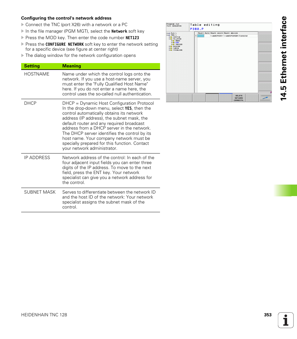 5 ether n et int e rf ace | HEIDENHAIN TNC 128 (77184x-01) User Manual | Page 353 / 505