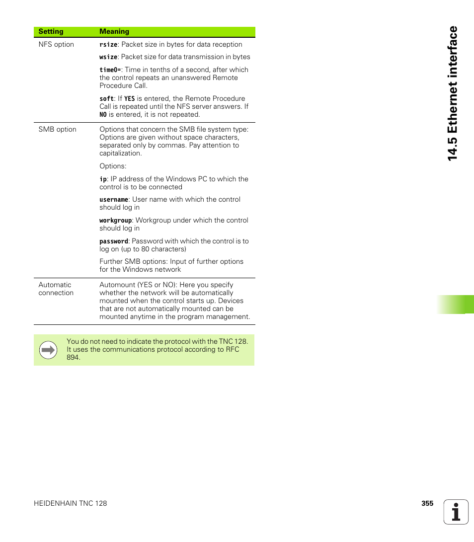 5 ether n et int e rf ace | HEIDENHAIN TNC 128 (77184x-01) User Manual | Page 355 / 505