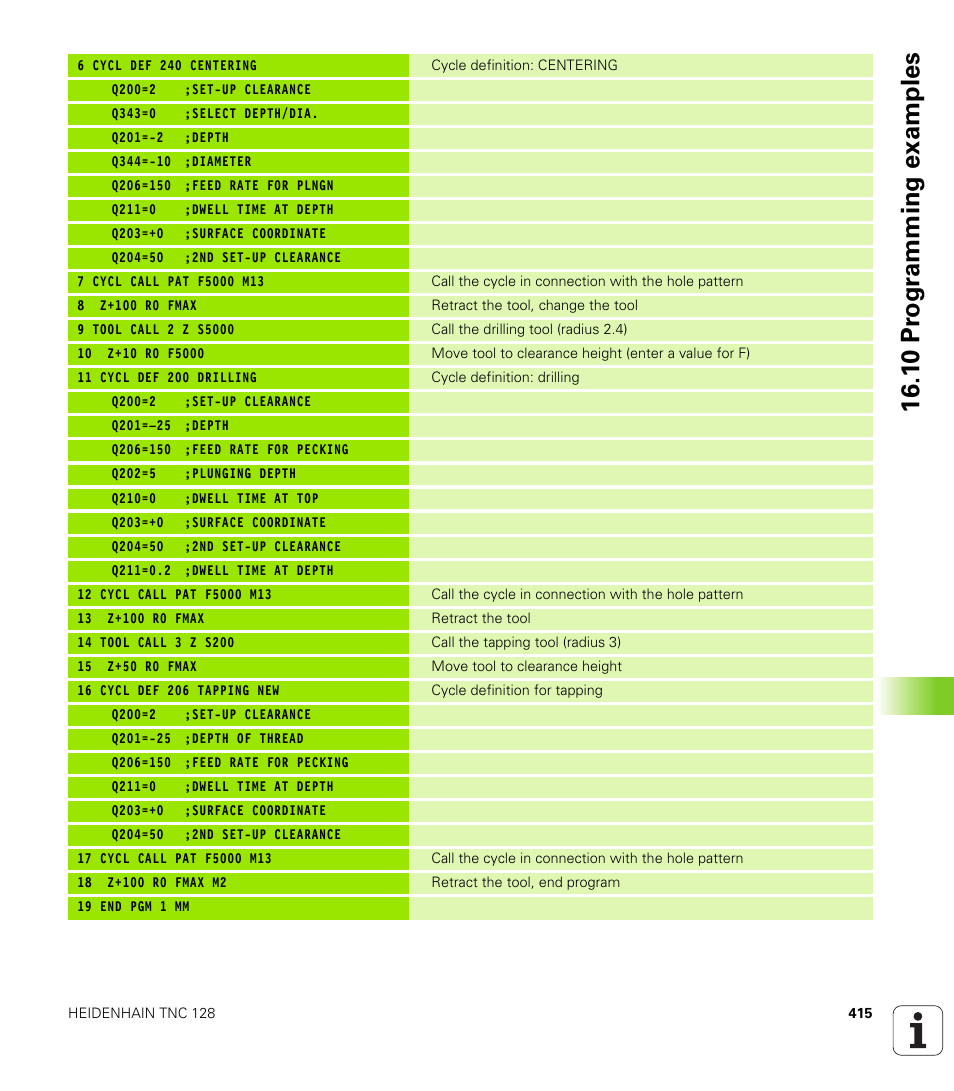 1 0 pr ogr amming examples | HEIDENHAIN TNC 128 (77184x-01) User Manual | Page 415 / 505