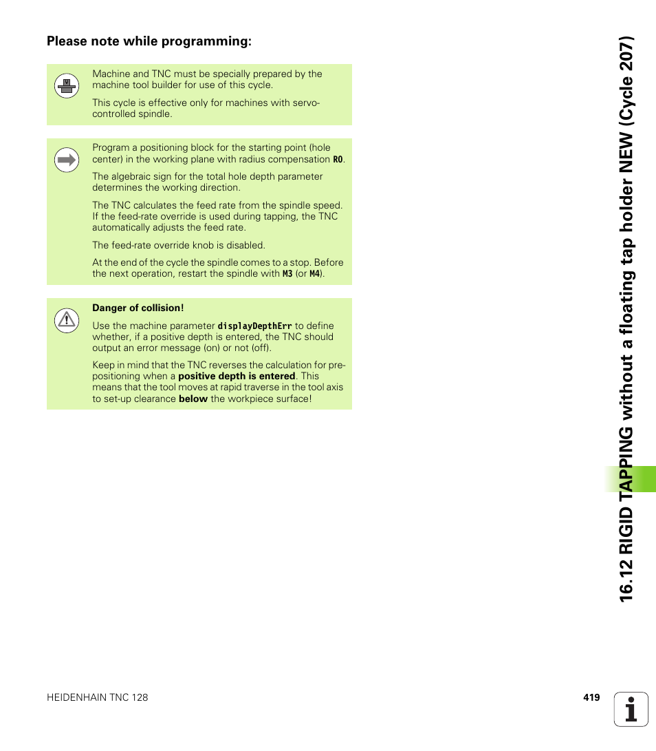 Please note while programming | HEIDENHAIN TNC 128 (77184x-01) User Manual | Page 419 / 505