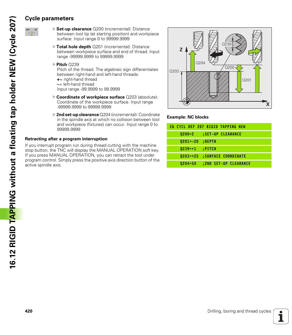 Cycle parameters | HEIDENHAIN TNC 128 (77184x-01) User Manual | Page 420 / 505