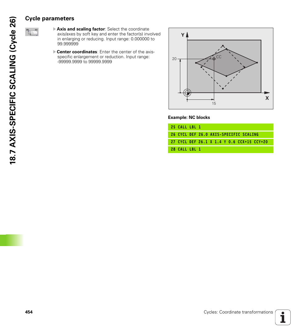 Cycle parameters | HEIDENHAIN TNC 128 (77184x-01) User Manual | Page 454 / 505