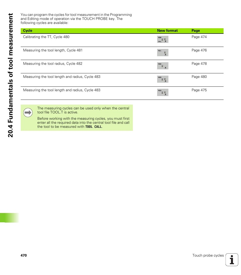 4 f undamentals of t o ol measur ement | HEIDENHAIN TNC 128 (77184x-01) User Manual | Page 470 / 505