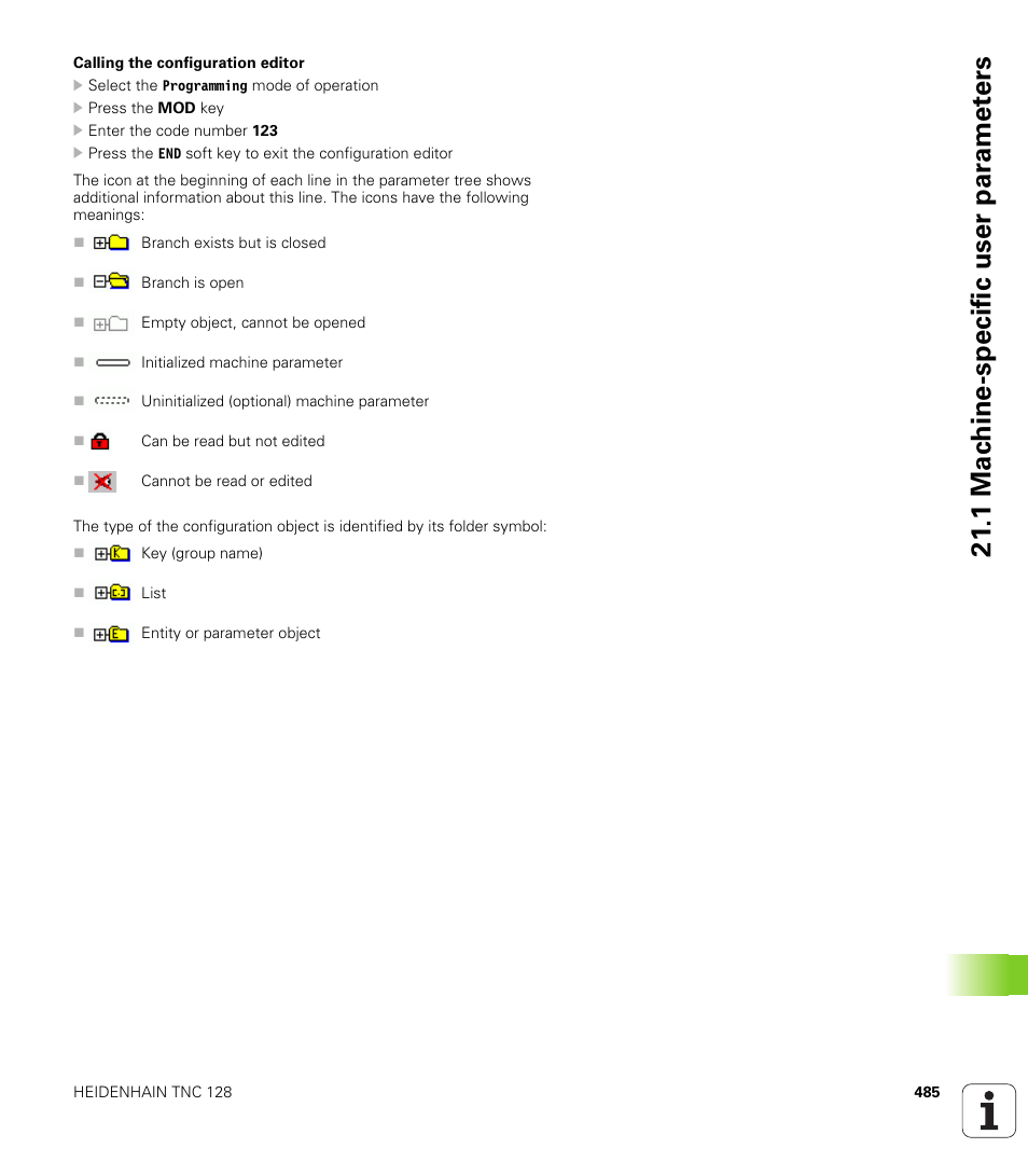 21 .1 mac h ine-specific user par a met e rs | HEIDENHAIN TNC 128 (77184x-01) User Manual | Page 485 / 505